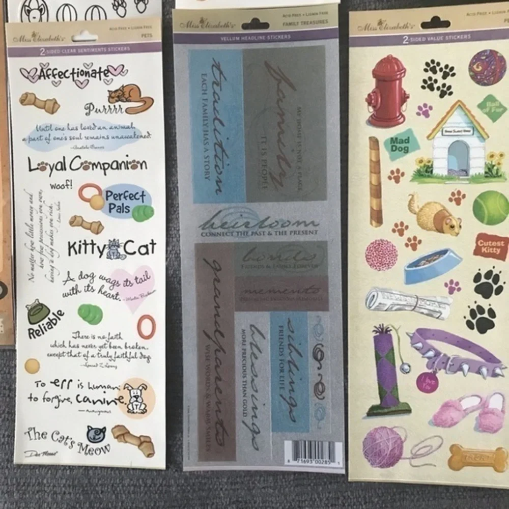 Miss Elizabeth’s Scrapbook Sticker Bundle. 7 items. Pet theme. NWOT